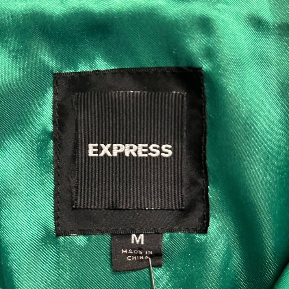Express Y2K Vibrant Green Bomber Jacket size M - Picture 4 of 8